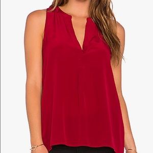 Joie Aruna V Neck Tank in Scarlet Rouge